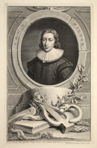 Portrett av John Milton, illustrasjon fra 