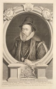 Portrett av Thomas Sackville, jarl av Dorset, baron av Buckhurst, illustrasjon fra 'Heads of Illustrious Persons of Great Britain', pub. av Knapton, London 1742 av Jacobus Houbraken