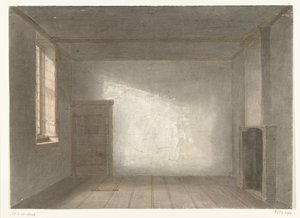 Rommet til Cornelis de Witt i fengselet The Gevangenpoort, Haag, 1844