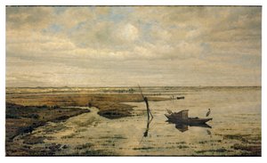 Myr nær Putte (olje på panel)