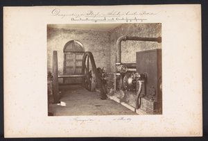 Damppumpestasjon med sentrifugalpumper / Kralingen den 14. mai 1869 (tittel på objekt) Gjenvinning av innsjøene i Schieland øst for Rotterdam (serietittel på objekt)