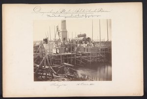 Damppumpestasjon med sentrifugalpumper / Kralingen den 26. oktober 1868 (tittel på objekt) Gjenvinning av innsjøene i Schieland øst for Rotterdam (serietittel på objekt)
