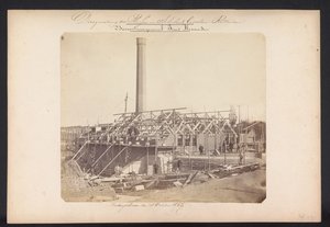 Bovenstoom pumpestasjon Prins Alexander / Kralingscheveer den 18. oktober 1867 (tittel på objekt) Gjenvinning av innsjøene i Schieland øst for Rotterdam (serietittel på objekt)