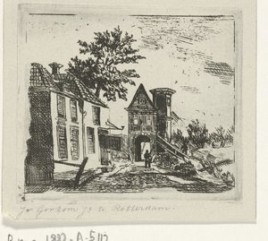Bybilde med port
