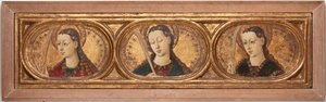 Three Virgin Martyrs (maling på trepanel)