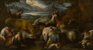 The Annunciation of the Shepherds, ca. 1530-92 (olje på lerret) av Jacopo Bassano