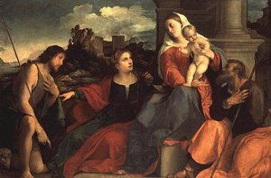 Madonna og barn med døperen Johannes og de hellige