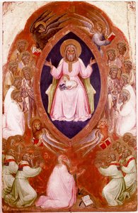 Sentralt panel av Polyptych of Revelation: The Vision of Saint John the Evangelist. Detrempe på tre av Jacobello Alberegno (1367-1397 ca.) 1360-1390. Gallerie dell