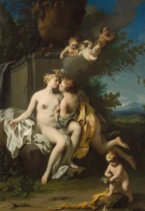Flora and Zephyr, ca. 1730 (olje på lerret) av Jacopo Amigoni