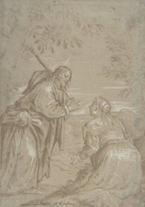 Kristus viser seg for den hellige Maria Magdalen Noli Me Tangere, ca. 1560. av Jacopo Bassano.