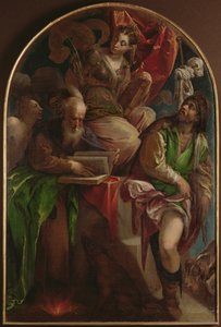 St. Justina av Padua tronet med St. Sebastian, St. Anthony Abbed og St. Roch, ca. 1557-60 av Jacopo Bassano