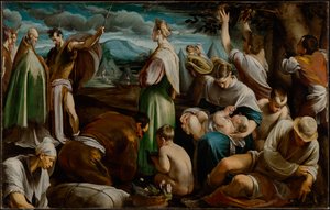 Vaktlenes mirakel av Jacopo Bassano