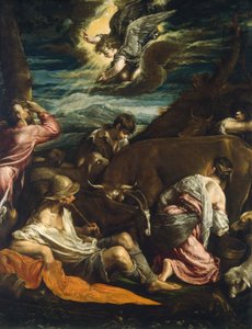 Bebudelsen til hyrdene, sannsynligvis 15551560. av Jacopo Bassano il vecchio