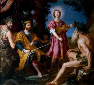 Dommen til Midas, mellom satyren Marsyas og Apollo (maleri