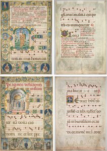 Pair of Graduals: Initial (M) med St. Andrew (recto) og Mass for the Dead (recto) av Jacopo Filippo d