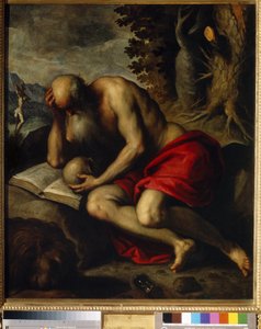 Den hellige Jerome. Maleri av Jacopo Palma il Giovane den yngre (1544-1628), olje på lerret av Jacopo Il Giovane Palma