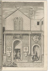 Fasade til den mindre kirken [plate E] av Jacopo Ligozzi