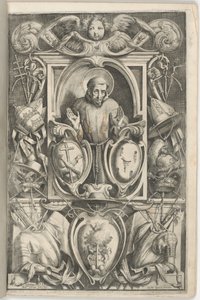 Frontispice med portrett av Saint Francis av Jacopo Ligozzi