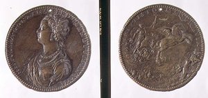 Portrettmedalje, forside som viser Hippolytus Gonzaga, bakside viser muligens Juno på vognen hennes (bronse) av Jacopo Nizzola da Trezzo