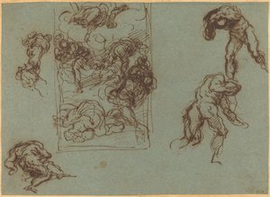 Figurstudier av Jacopo Palma il Giovane