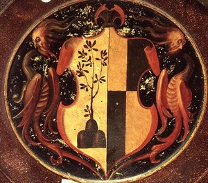 Heraldic Shield, ca. 1529 (olje på panel) (revers av 50329) av Jacopo Pontormo