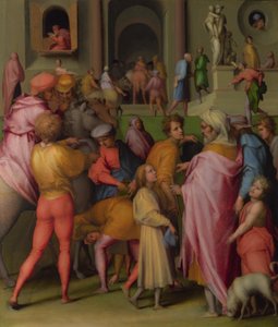 Josef solgte til Potifar fra Scener fra historien om Josef, ca 1515 av Jacopo Pontormo