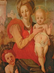 Madonna og barn med spedbarnet St. Johannes døperen (panel) av Jacopo Pontormo