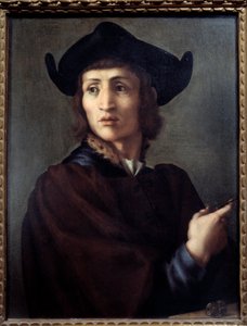 Portrett av en gullsmed. Maleri av Jacopo (Iacopo) Carrucci dit il Pontormo (Pontormo) (1494-1556) av Jacopo Pontormo