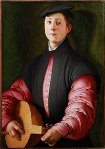Portrett av en luttspiller, ca. 1528-1529 (olje på tre) av Jacopo Pontormo