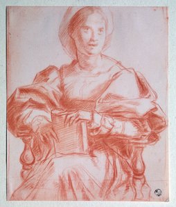 Sittende Dame - Tegning av Jacopo Pontormo