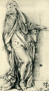 Skisse av Jomfru Maria for en kunngjøring, midten av 1500-tallet, 1943. av Jacopo Pontormo