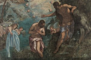 Kristi dåp, 1580-tallet av Jacopo Robusti Tintoretto
