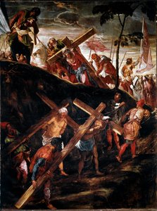La Montee au Calvary (Korsets vei) (Korsets vogn) Maleri av Jacopo Robusti dit le Tintoret (Tintoretto) (1518-1594) 1566-1567 Søn. 515x390 cm vene, scuola di san Rocco av Jacopo Robusti Tintoretto