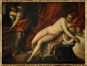 Leda og svanen av Jacopo Robusti Tintoretto