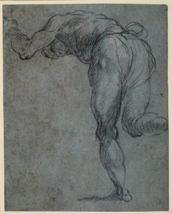 Studie av en mannsfigur som bøyer seg fremover, 1575-c.1585 av Jacopo Robusti Tintoretto