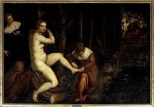 Suzanne i badet Maleri av Jacopo Robusti dit Le Tintoret (Il Tintoretto) (1518-1594) 1500-tallet søn. 1,67x2,38 m Paris, Musée du Louvre av Jacopo Robusti Tintoretto