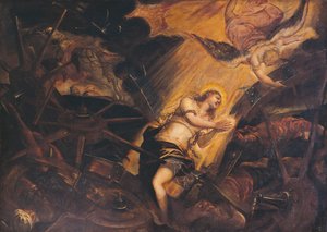 The Martyrdom of St Catherine, av Jacopo Robusti, kjent som Tintoretto (1518-1594), Patriarkalske palass, Venezia, Italia av Jacopo Robusti Tintoretto