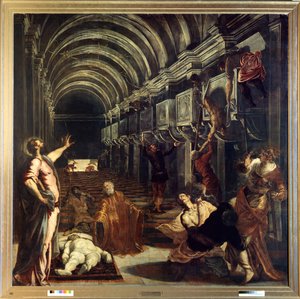 Oppdagelsen av liket av Saint Mark av Jacopo Robusti Tintoretto