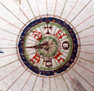 Kompasspunkt, renessansekart over Europa, Jacopo Russo (etter) 1528