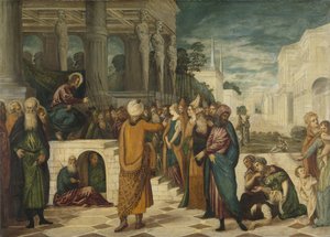 Kristus med den utro kvinnen av Jacopo Tintoretto