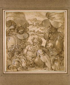 Studie for Allegory of San Gimignano og Colle Val d