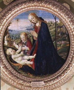 Tilbedelse av Kristusbarnet (panel) av Jacopo del Sellaio