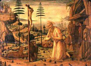 St. Hieronymus ved bønn av Jacopo del Sellaio