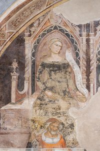 Allegory of Retoric, under hans ideelle representant, sannsynligvis Isocrates eller Demosthenes (fresco)