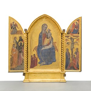 Madonna og barn; Kunngjøring; Crucifixion and Saints, ca. 1380 (panel) av Jacopo di Cione