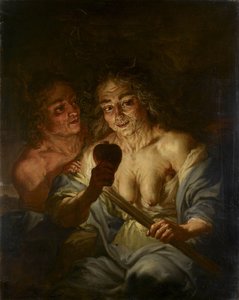 An Old Woman holding a Heart: Envy, ca. 1642 (olje på kobber)