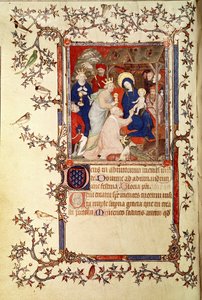 Lat 18014 f.42v The Adoration of the Magi, fra Les Petites Heures de Duc de Berry, c.1385-90 av Jacquemart de Hesdin