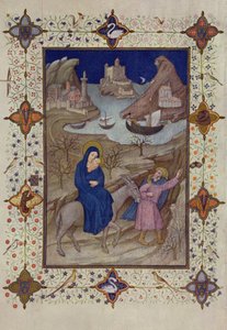 MS 11060-11061 Hours of Notre Dame: Vesper, The Flight into Egypt, fra 