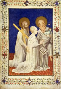 MS 11060-11061 John, Duc de Berry på knærne mellom St. Andrew og St. John, French, fra 