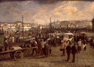 The Fish Sale (olje på lerret) av Jacques Emile Blanche